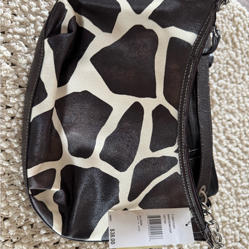 Nine & Co Stylish Brown and White Women's Bag